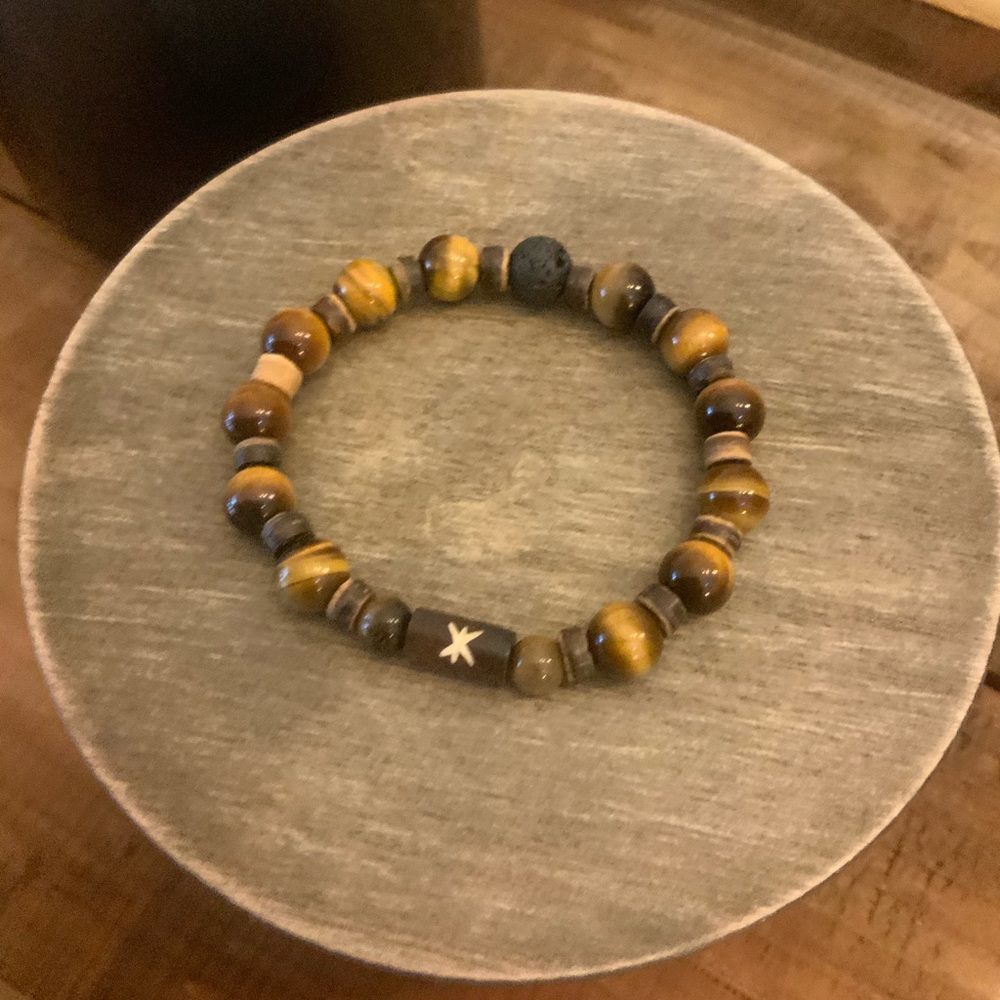 8mm Lava and Gemstone bracelet